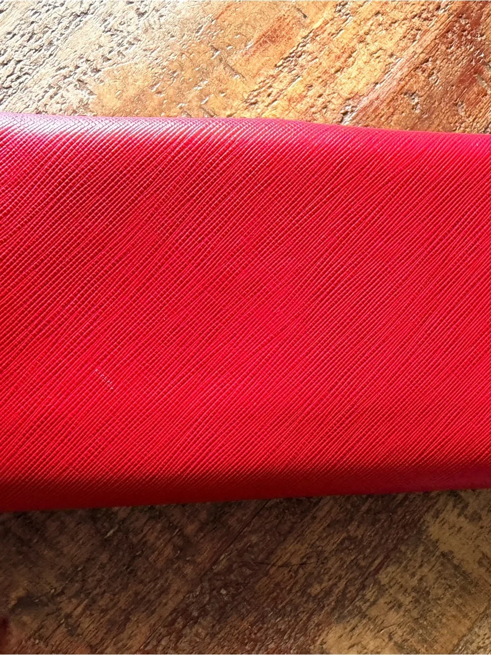 Salvatore Ferragamo Bright Red Vara Bow Leather Wallet with Gold Hardware